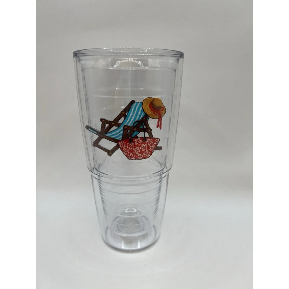 Tervis 24 oz Insulated Tumbler – Beach Chair & Hat Embroidered Tropical‎ Red